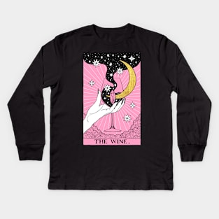 Pink Tarot card The Wine Kids Long Sleeve T-Shirt